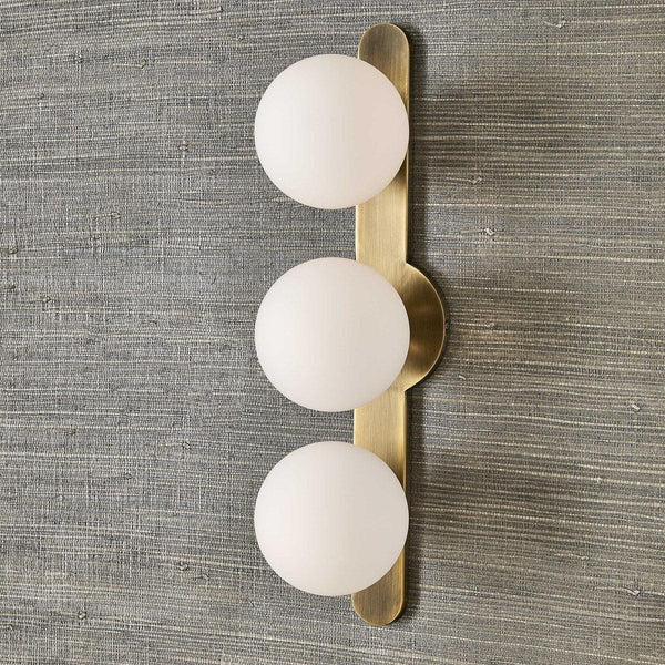  Droplet 3 Light Sconce // Brushed Antique Brass 