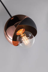 Lighting - Wall Sconce Emma 1 Light Wall Sconce // Polished Copper & Black 