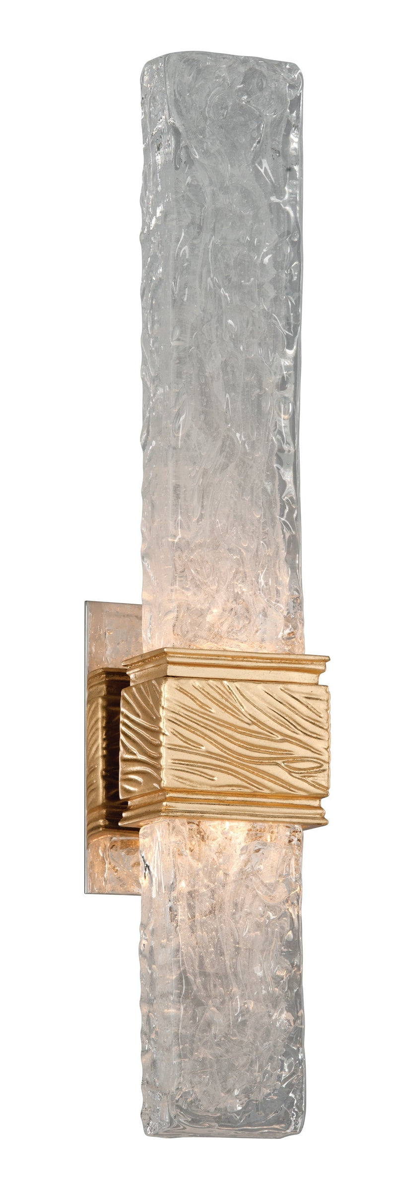 Lighting - Wall Sconce Freeze 2lt Wall Sconce // Gold Leaf W Polished Stainless 