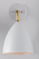 Lighting - Wall Sconce Gia 1 Light Wall Sconce // Aged Brass & Soft Off White 