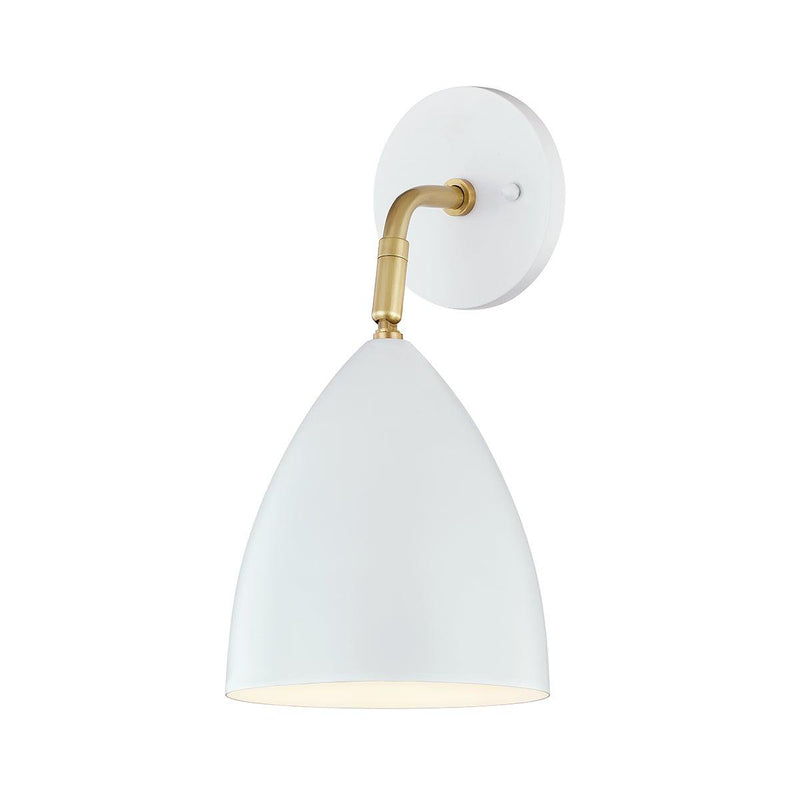 Lighting - Wall Sconce Gia 1 Light Wall Sconce // Aged Brass & Soft Off White 