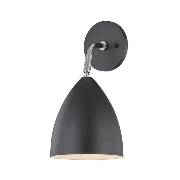 Lighting - Wall Sconce Gia 1 Light Wall Sconce // Polished Nickel & Black 