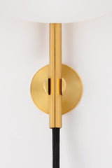 Lighting - Wall Sconce Gina 1 Light Wall Sconce with Plug // Aged Brass 