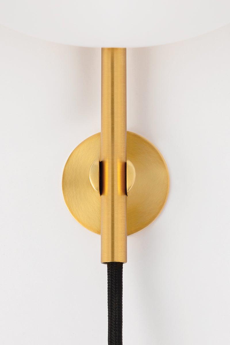 Lighting - Wall Sconce Gina 1 Light Wall Sconce with Plug // Aged Brass 