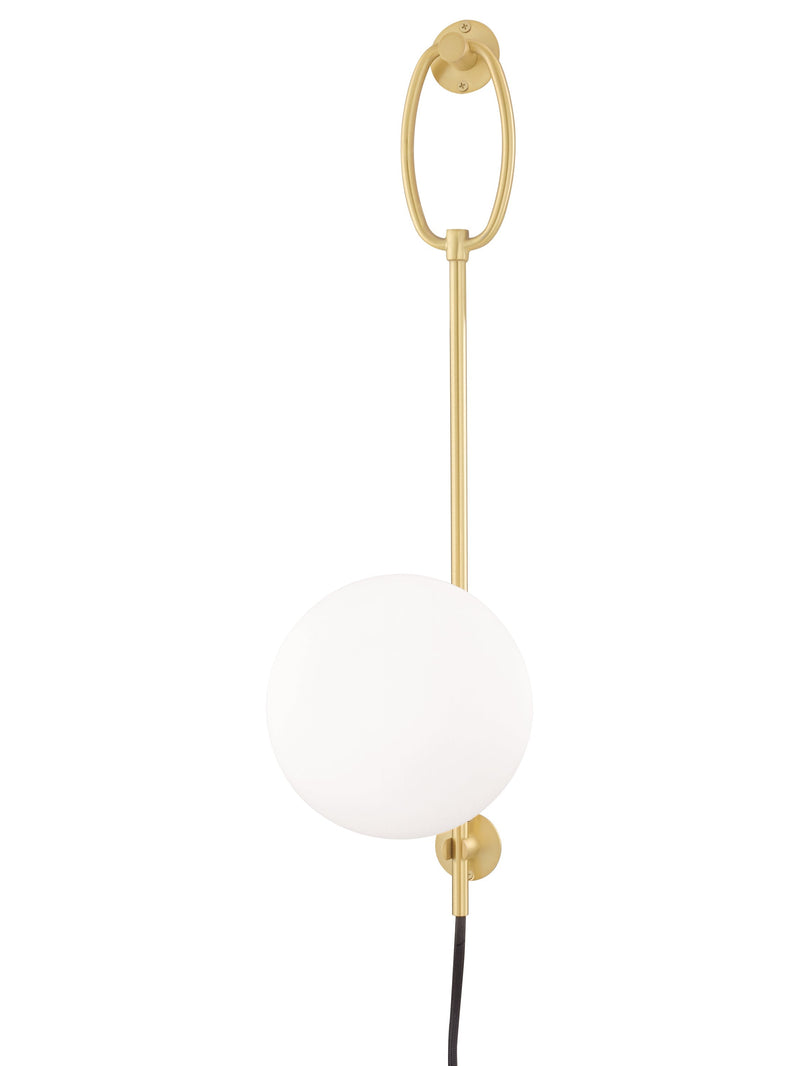 Lighting - Wall Sconce Gina 1 Light Wall Sconce with Plug // Aged Brass 