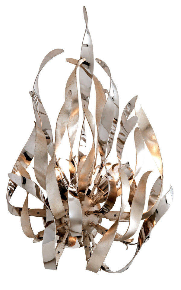 Lighting - Wall Sconce Graffiti 2lt Wall Sconce // Silver Leaf Polished Stainless 