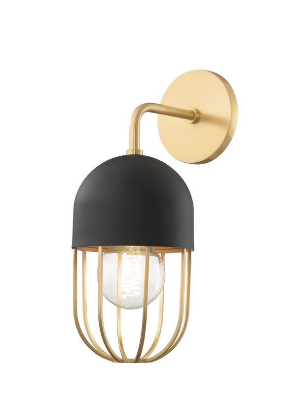 Lighting - Wall Sconce Haley 1 Light Wall Sconce // Aged Brass & Black 