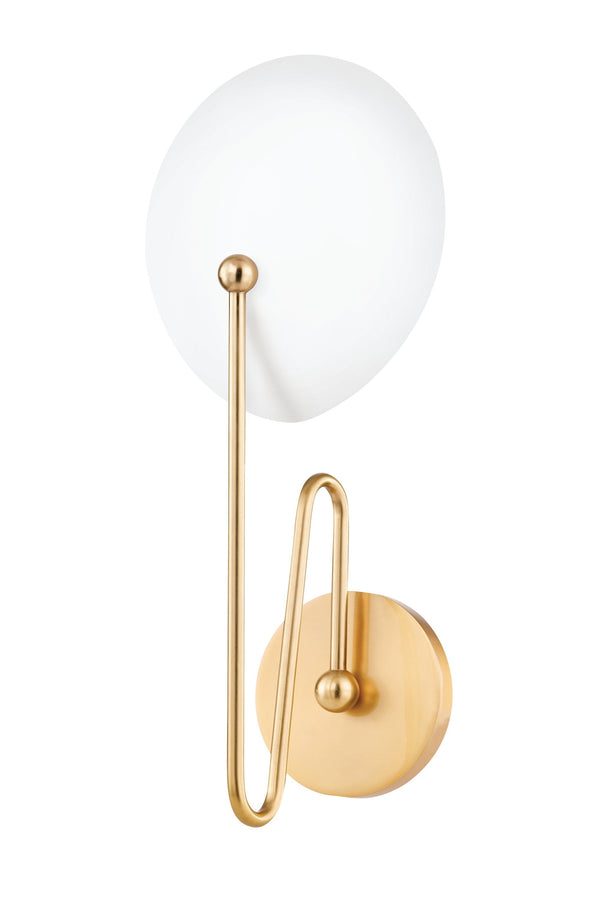 Lighting - Wall Sconce Hattie 1 Light Wall Sconce // Aged Brass & Textured White Combo 