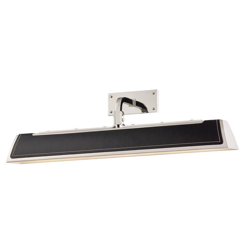 Lighting - Wall Sconce Holtsville 2 Light Wall Sconce with Black Leather // Burnished Nickel // Large 