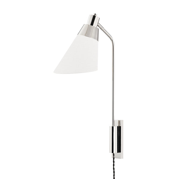 Lighting - Wall Sconce Hooke 1 Light Wall Sconce With Plug // Polished Nickel 