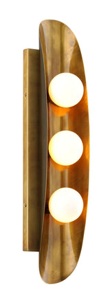 Lighting - Wall Sconce Hopper 3lt Wall Sconce // Vintage Brass Bronze Accents 