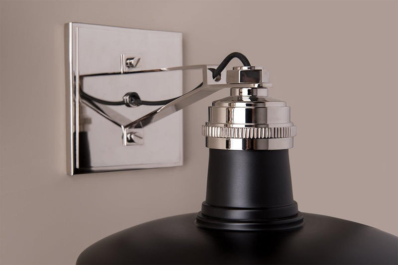 Lighting - Wall Sconce Hudson Falls 1 Light Wall Sconce // Black & Polished Nickel 