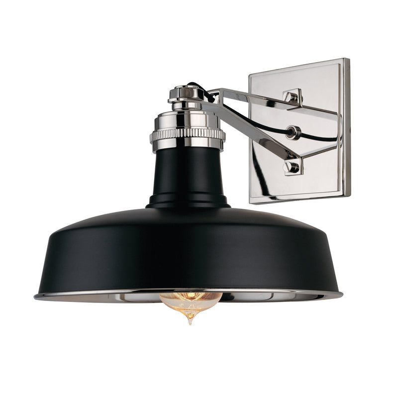 Lighting - Wall Sconce Hudson Falls 1 Light Wall Sconce // Black & Polished Nickel 