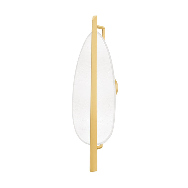 Lighting - Wall Sconce Ithaca Led Wall Sconce // Aged Brass & White Plaster 