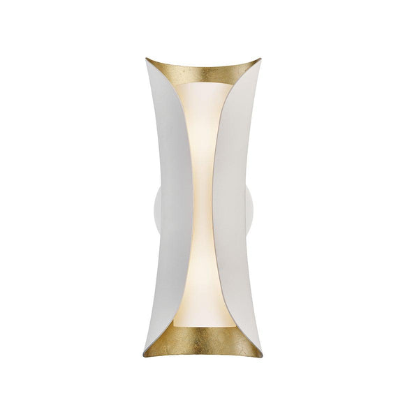 Lighting - Wall Sconce Josie 2 Light Wall Sconce // Gold Leaf & White 