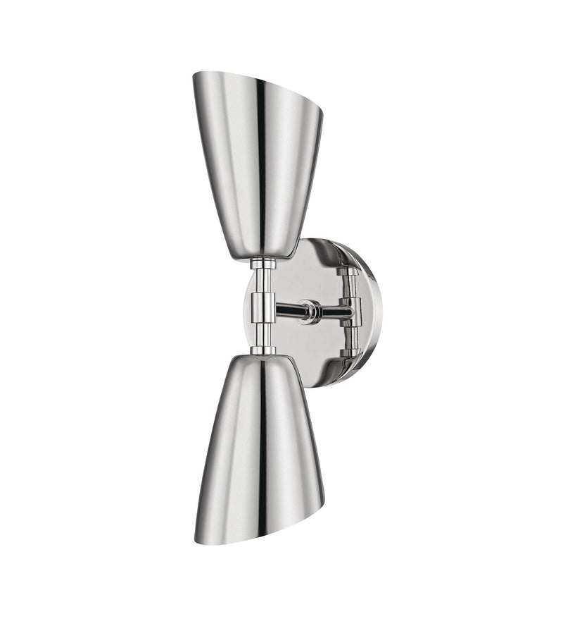 Lighting - Wall Sconce Kai 2 Light Wall Sconce // Polished Nickel 