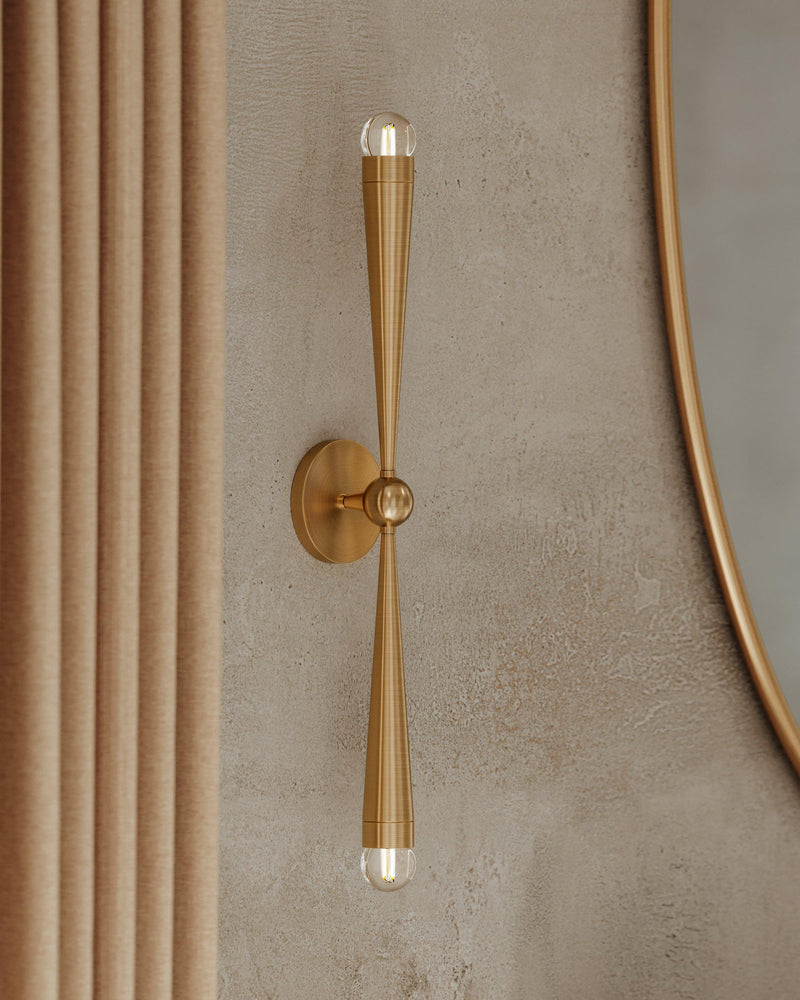 Lighting - Wall Sconce Keanu 2 Light Wall Sconce // Patina Brass 