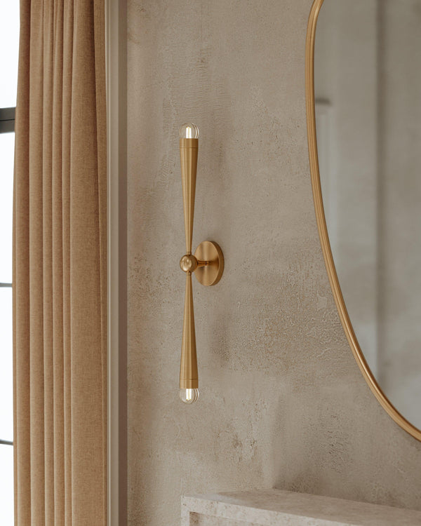 Lighting - Wall Sconce Keanu 2 Light Wall Sconce // Patina Brass 