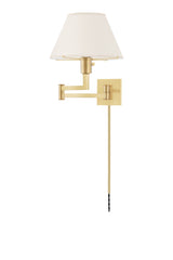 Lighting - Wall Sconce Leeds 1 Light Wall Sconce Plug In // Aged Brass 