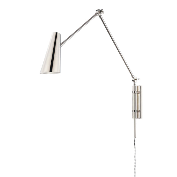 Lighting - Wall Sconce Lorne 1 Light Wall Sconce with Plug // Polished Nickel 