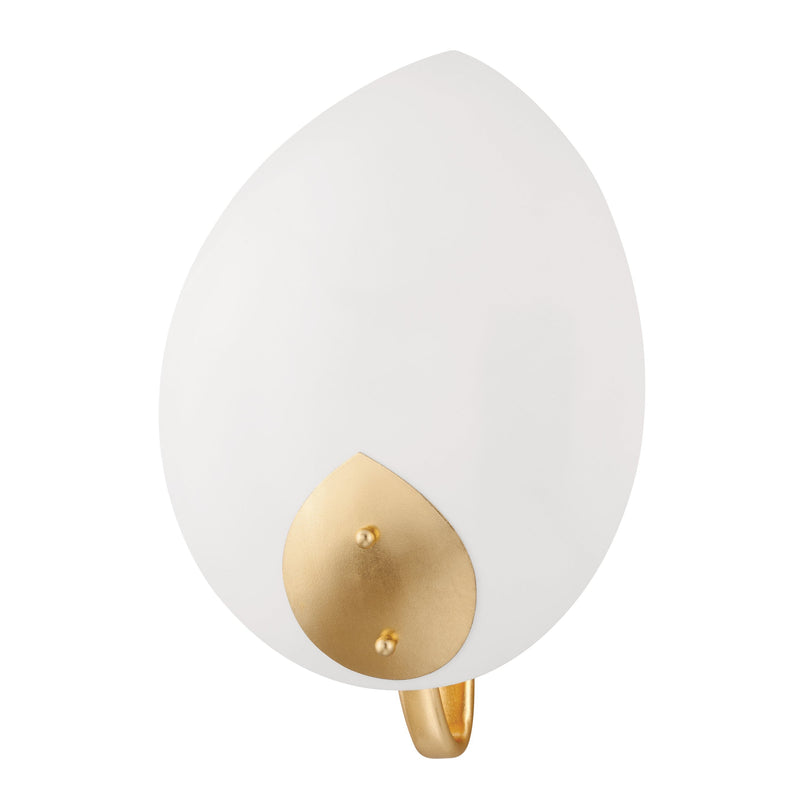 Lighting - Wall Sconce Lotus 1 Light Wall Sconce // Gold Leaf & White 