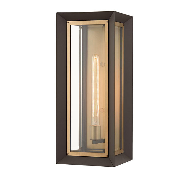 Lighting - Wall Sconce Lowry 1 Light Large Exterior Wall Sconce // Textured Bronze & Patina Brass 