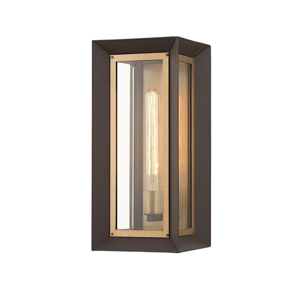 Lighting - Wall Sconce Lowry 1 Light Medium Exterior Wall Sconce // Textured Bronze & Patina Brass 