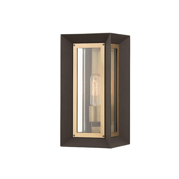 Lighting - Wall Sconce Lowry 1 Light Small Exterior Wall Sconce // Textured Bronze & Patina Brass 