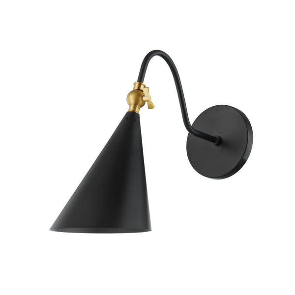 Lighting - Wall Sconce Lupe 1 Light Wall Sconce // Aged Brass & Soft Black 