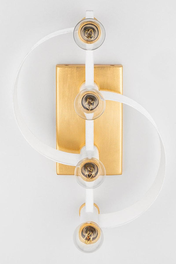 Lighting - Wall Sconce Maddie 4 Light Wall Sconce // Gold Leaf & White 