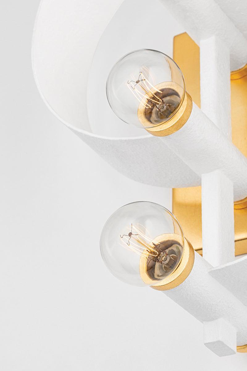 Lighting - Wall Sconce Maddie 4 Light Wall Sconce // Gold Leaf & White 