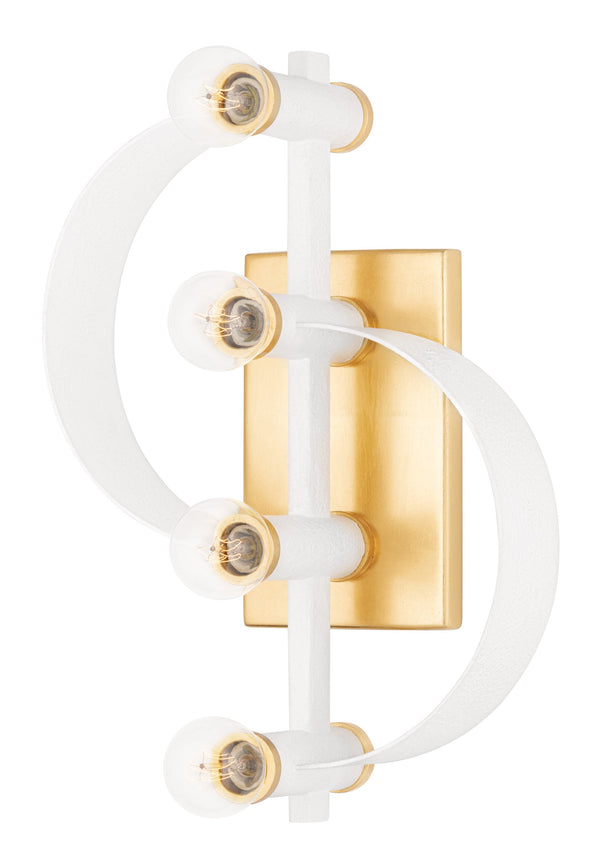 Lighting - Wall Sconce Maddie 4 Light Wall Sconce // Gold Leaf & White 