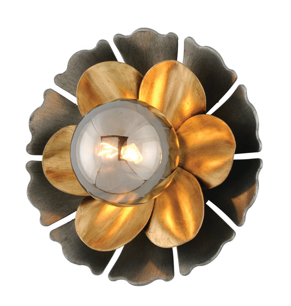 Lighting - Wall Sconce Magic Garden 1 Light Wall Sconce // Black Graphite Bronze Leaf // Large 