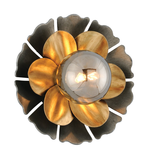 Lighting - Wall Sconce Magic Garden 1 Light Wall Sconce // Black Graphite Bronze Leaf // Large 