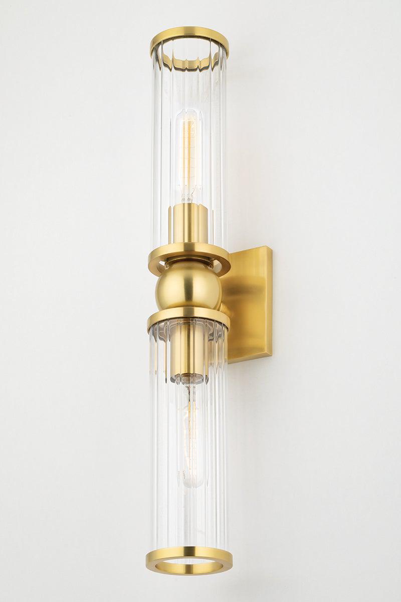 Lighting - Wall Sconce Malone 2 Light Wall Sconce // Aged Brass 