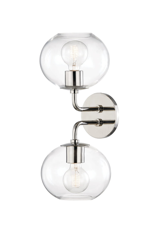 Lighting - Wall Sconce Margot 2 Light Wall Sconce // Polished Nickel 