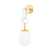 Lighting - Wall Sconce Marina 1 Light Wall Sconce // Aged Brass & Textured White Combo 