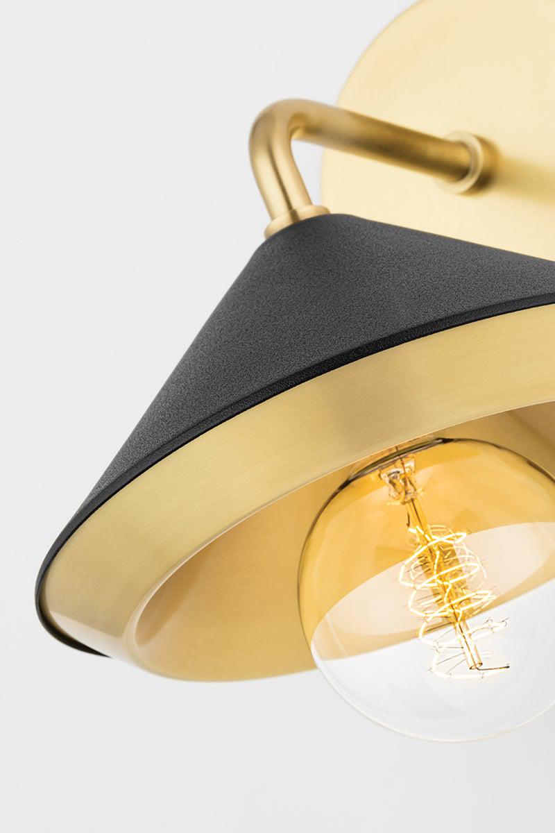 Lighting - Wall Sconce Marnie 1 Light Wall Sconce // Aged Brass & Black 