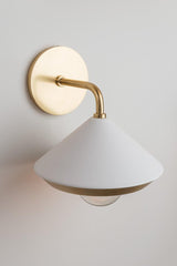 Lighting - Wall Sconce Marnie 1 Light Wall Sconce // Aged Brass & Soft Off White 