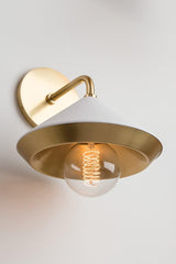 Lighting - Wall Sconce Marnie 1 Light Wall Sconce // Aged Brass & Soft Off White 