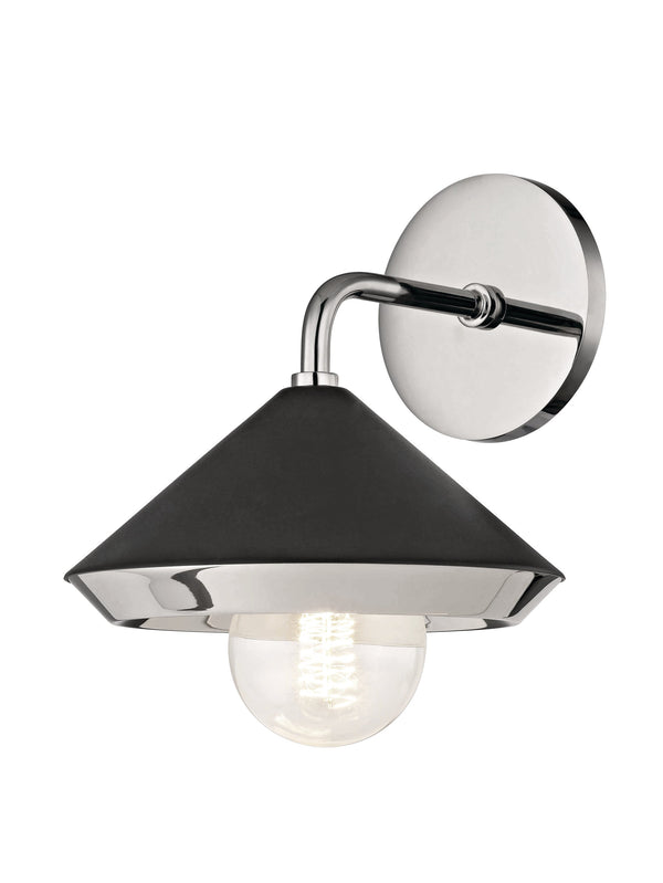 Lighting - Wall Sconce Marnie 1 Light Wall Sconce // Polished Nickel & Black 