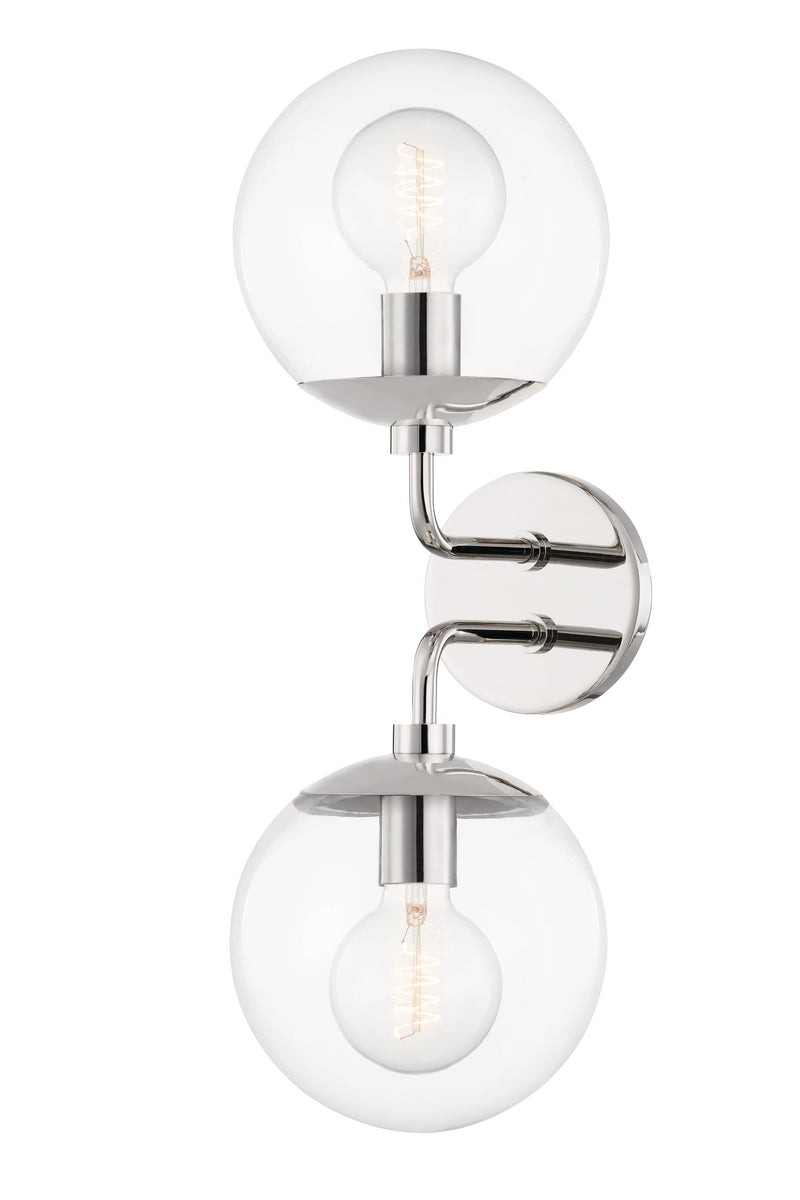 Lighting - Wall Sconce Meadow 2 Light Wall Sconce // Polished Nickel 