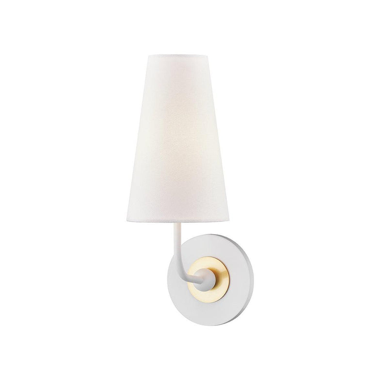 Lighting - Wall Sconce Merri 1 Light Wall Sconce // Aged Brass & Soft Off White 