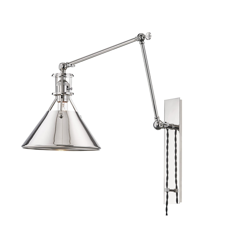 Lighting - Wall Sconce Metal No.2 1 Light Swing Arm Wall Sconce // Polished Nickel 