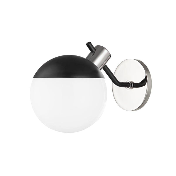 Lighting - Wall Sconce Miranda 1 Light Wall Sconce // Polished Nickel & Soft Black 