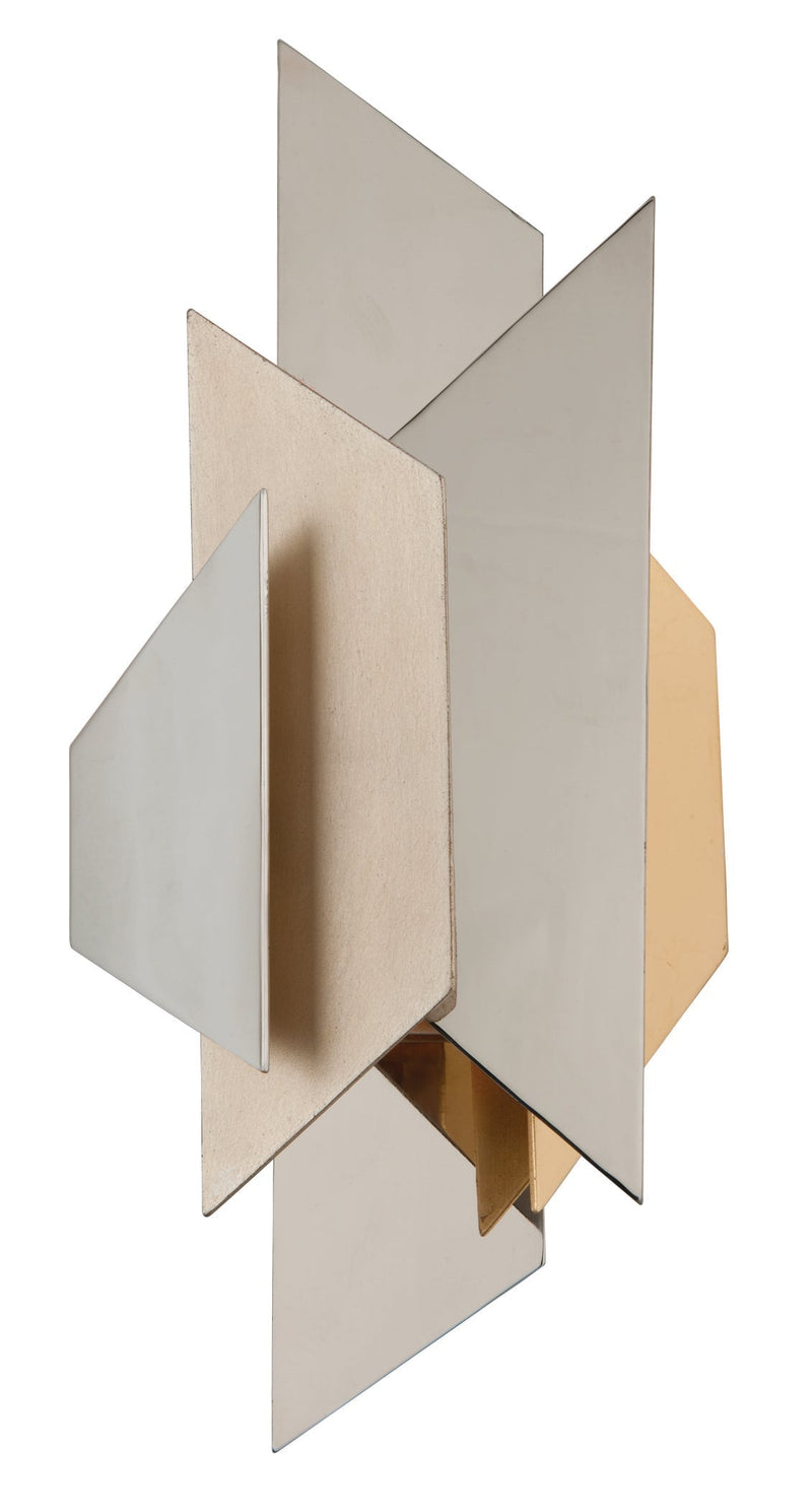 Lighting - Wall Sconce Modernist 1lt Wall Sconce // Pol Ss W Silver & Gold Leaf 