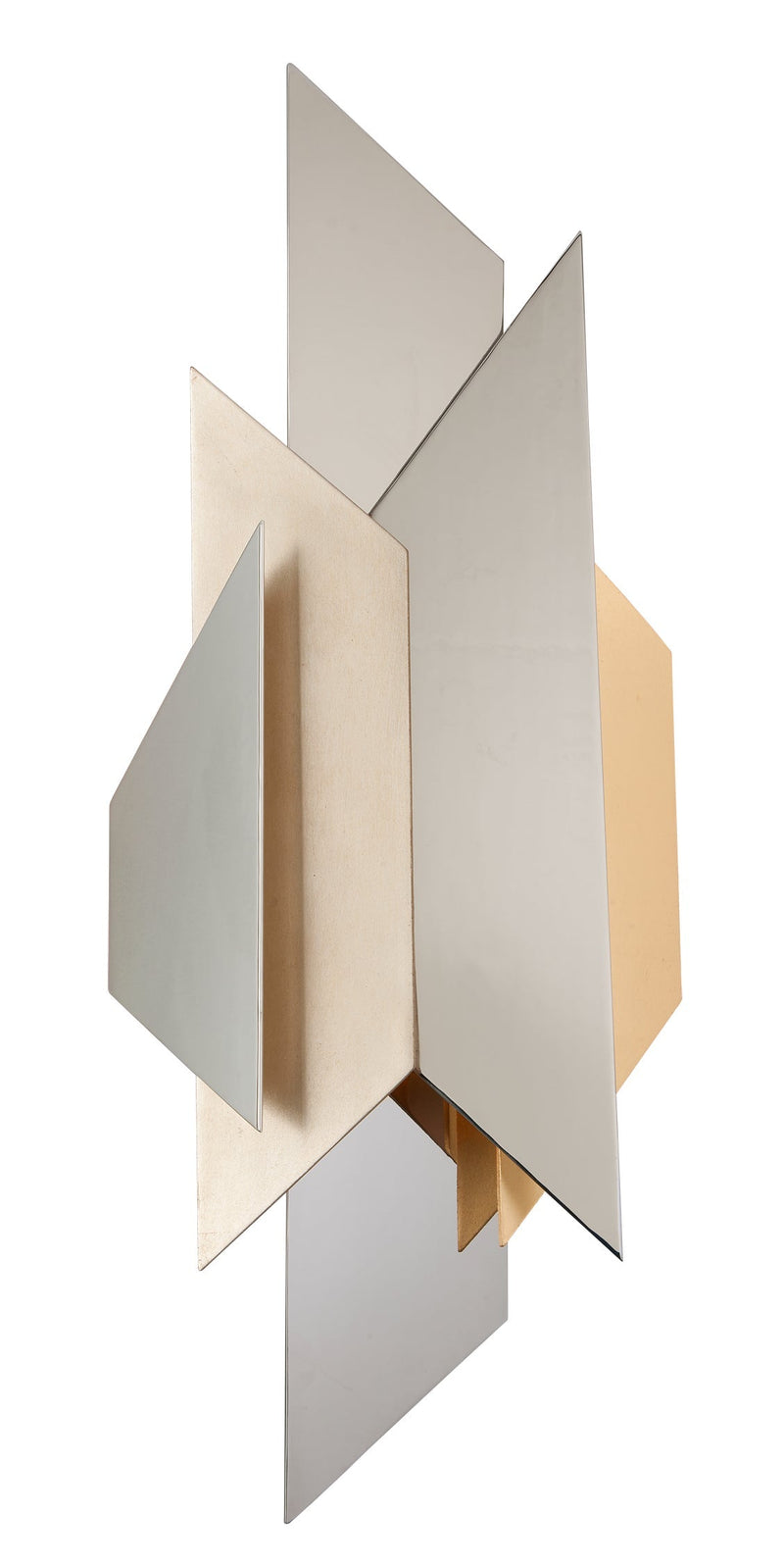 Lighting - Wall Sconce Modernist 2lt Wall Sconce // Pol Ss W Silver & Gold Leaf 