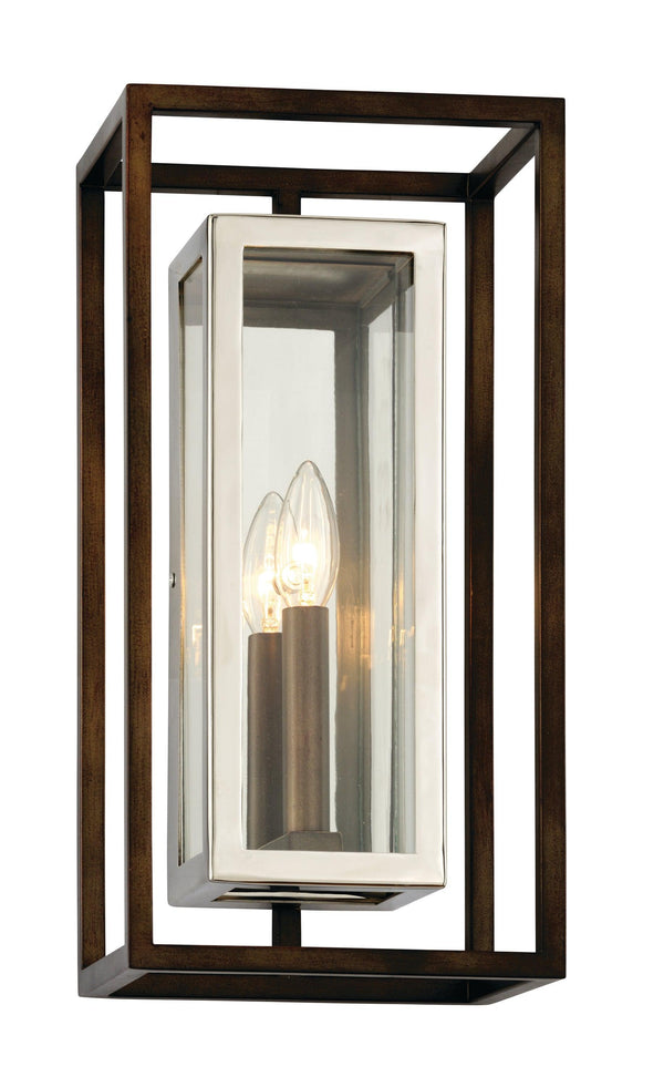 Lighting - Wall Sconce Morgan 1lt Wall // Bronze with Polished Stainless // Large 