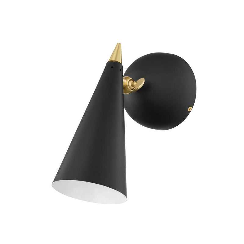 Lighting - Wall Sconce Moxie 1 Light Wall Sconce // Aged Brass & Black 