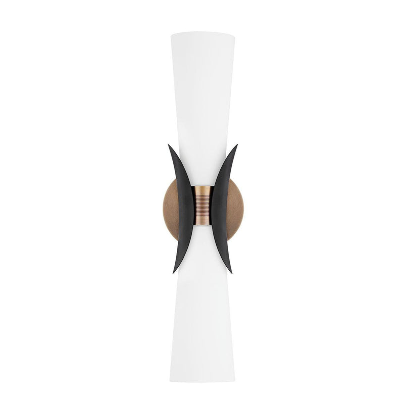 Lighting - Wall Sconce Muncie 2 Light Wall Sconce // Patina Brass & Soft Black 